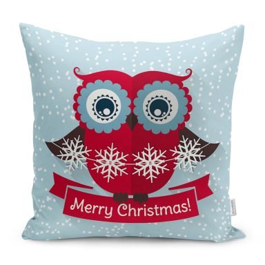 Merry Christmas Dijital Baskılı Dekoratif Yastık Kırlent Kılıfı - K202