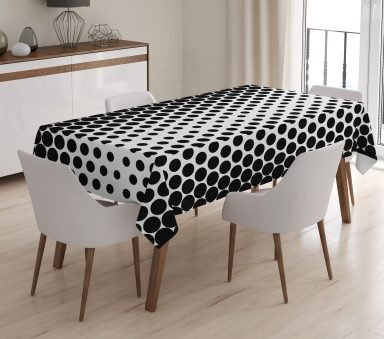 RealHomes Geometrik Desenli Dijital Baskılı 3D Masa Örtüsü