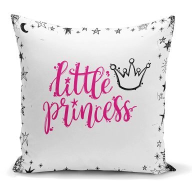 Lıttle Prıncess Yazı Desenli Dijital Baskılı Yastık Kırlent Kılıfı