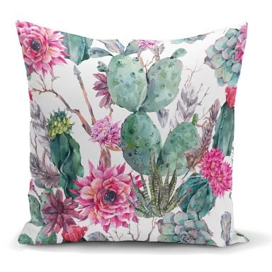 Mint Yeşili Çöl Bitkisi Modern Yastık Kırlent Kılıfı