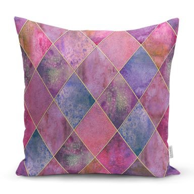Geometrik Pudra Renkler Modern Tasarımlı Dekoratif Yastık Kırlent Kılıfı