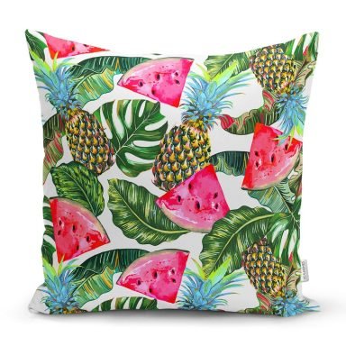 Yaz Meyveleri Watercolor Serisi Modern Yastık Kırlent Kılıfı