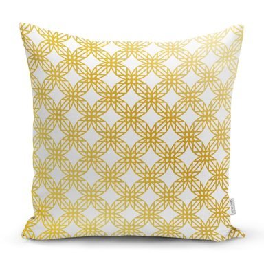 Geometrik Sanat Altın Detaylı Özel Tasarım Modern Yastık Kırlent Kılıfı