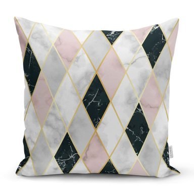 Mermer Zeminli Baklava Desenli Özel Tasarım Yastık Kırlent Kılıfı
