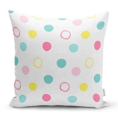 Puanlı Pudra Renkler Özel Tasarım Modern Yastık Kırlent Kılıfı