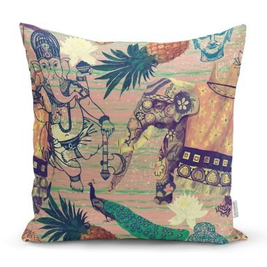 Etnik Afrika Temalı Özel Tasarımlı Dekoratif Yastık Kırlent Kılıfı