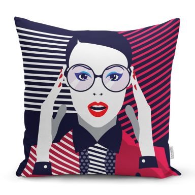 Pop Art Mujer Elegante Tasarımlı Dijital Baskılı Yastık Kırlent Kılıfı