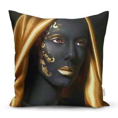 Afrika Kadın İnsan Figürlü Modern Dekoratif Yastık Kırlent Kılıfı