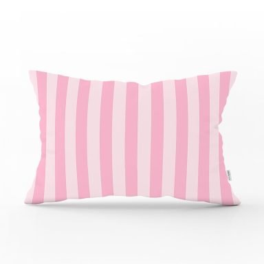 Pembe Renklerin Uyumu Modern Tasarımlı Dekoratif Dikdörtgen Yastık Kırlent Kılıfı - DIK-3409