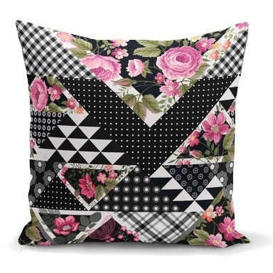 Karma Çiçek Geometrik Desenler Modern Yastık Kırlent Kılıfı