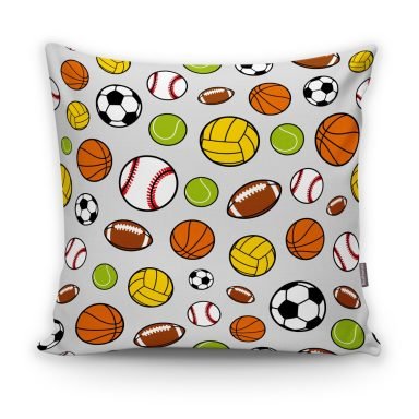 Realhomes Spor Topları Dijital Baskılı Modern Yastık Kılıfı
