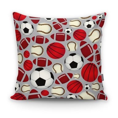 Realhomes Spor Topları Dijital Baskılı Modern Yastık Kılıfı