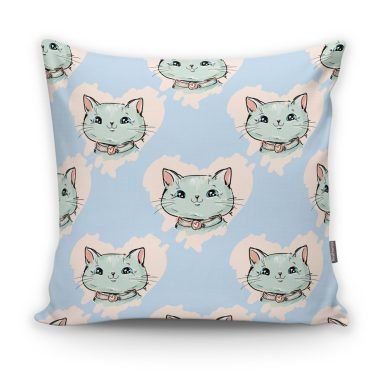 Realhomes Kedi Desenli Dijital Baskılı Modern Kırlent Kılıfı