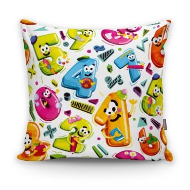 Realhomes Renkli Sayılar Dijital Baskılı Modern Kırlent Kılıfı