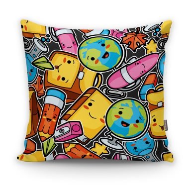 Realhomes Renkli Eşyalar Dijital Baskılı Modern Kırlent Kılıfı