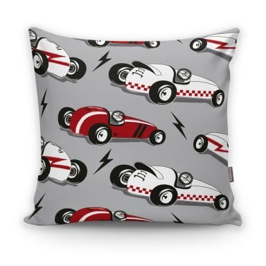 Realhomes Yarış Arabalı Dijital Baskılı Modern Kırlent Kılıfı