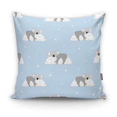 Realhomes Bulutlara Sarılmış Ayıcıklar Dijital Baskılı Modern Yastık Kılıfı