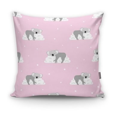 Realhomes Bulutlara Sarılmış Ayıcıklar Dijital Baskılı Modern Yastık Kılıfı