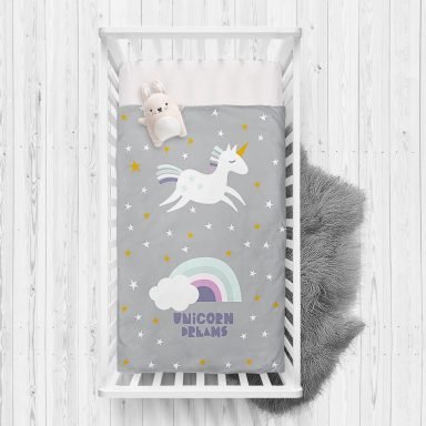 Unicorn Özel Tasarımlı At Motifli Çocuk Odası Yatak Örtüsü