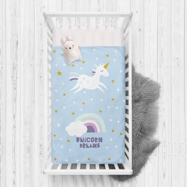 Unicorn Özel Tasarımlı At Motifli Çocuk Odası Yatak Örtüsü