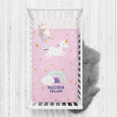 Unicorn Özel Tasarımlı At Motifli Çocuk Odası Yatak Örtüsü