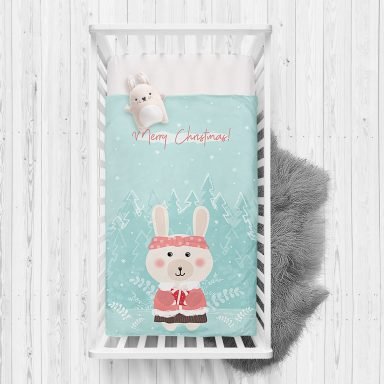 Christmas Ayıcık Desenli Özel Tasarım Çocuk Odası Yatak Örtüsü