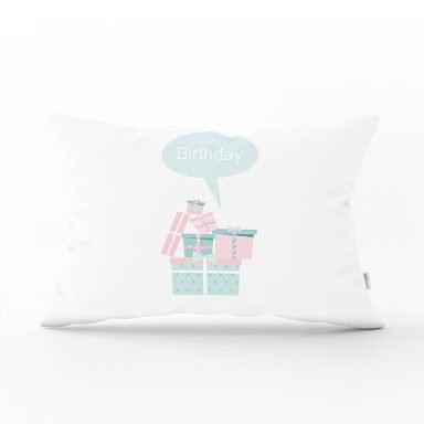 Pembe Unicorn At Desenli Dijital Baskılı Bebek Odası Dikdörtgen Yastık Kılıfı
