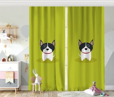 Realhomes Köpek Desenli Dijital Baskılı Modern Fon Perde