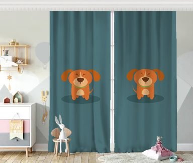 Realhomes Köpek Desenli Dijital Baskılı Modern Fon Perde