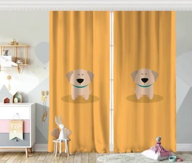 Realhomes Köpek Desenli Dijital Baskılı Modern Fon Perde