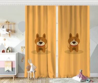 Realhomes Köpek Desenli Dijital Baskılı Modern Fon Perde