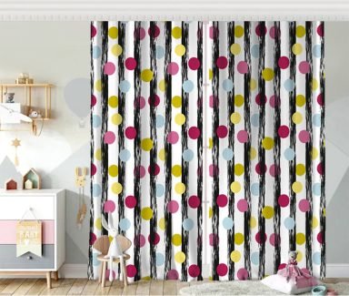 RealHomes Geometrik Desenli Dijital Baskılı 3D Fon Perde