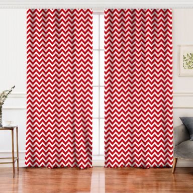 Modern Zigzag Desenli Dijital Baskılı Salon Fon Perde
