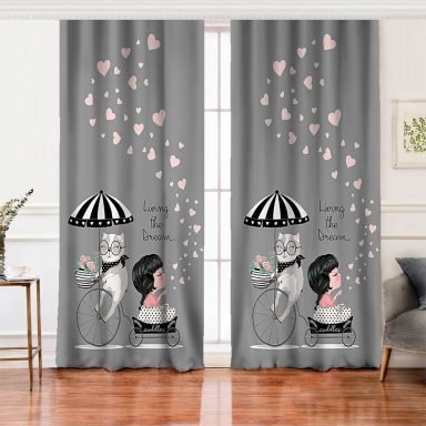 Fashion Girl Dijital Baskılı Modern Salon Fon Perde