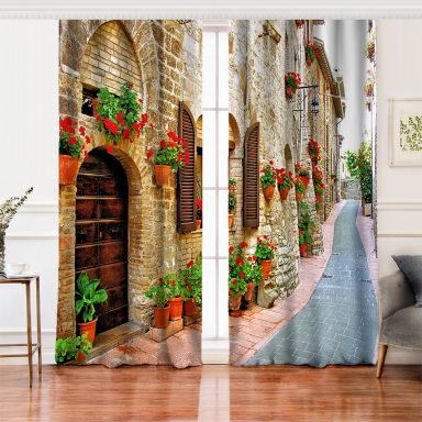 Manzara Temalı Dijital Baskılı Salon Fon Perde
