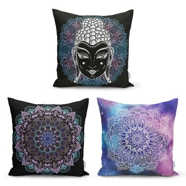 Damask Baskılı Medusa 3'Lü Kırlent Kılıf Seti