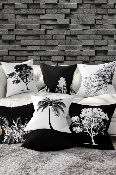 Realhomes Dijital Baskılı Özel Tasarım 7'li Kırlent Kılıfı Seti