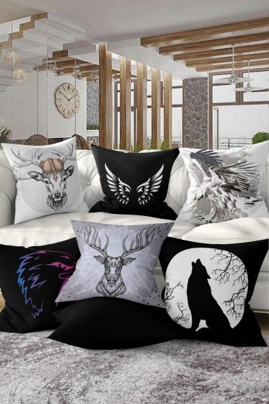 Realhomes Dijital Baskılı Özel Tasarım 7'li Kırlent Kılıfı Seti