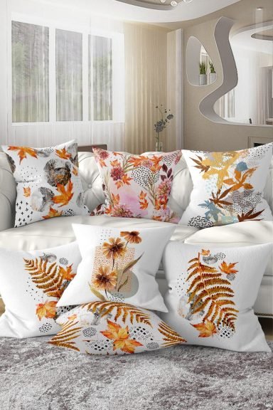 Realhomes Dijital Baskılı Özel Tasarım 7'li Kırlent Kılıfı Seti