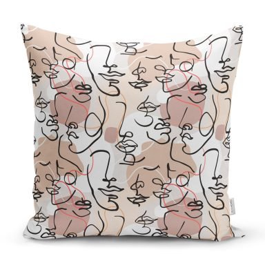 Botanik Portre Dijital Baskılı Özel Tasarım Kırlent Kılıfı