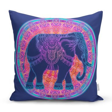 Rengarenk Bohem Otantik Etnik Fil Desenli Kırlent Kılıfı