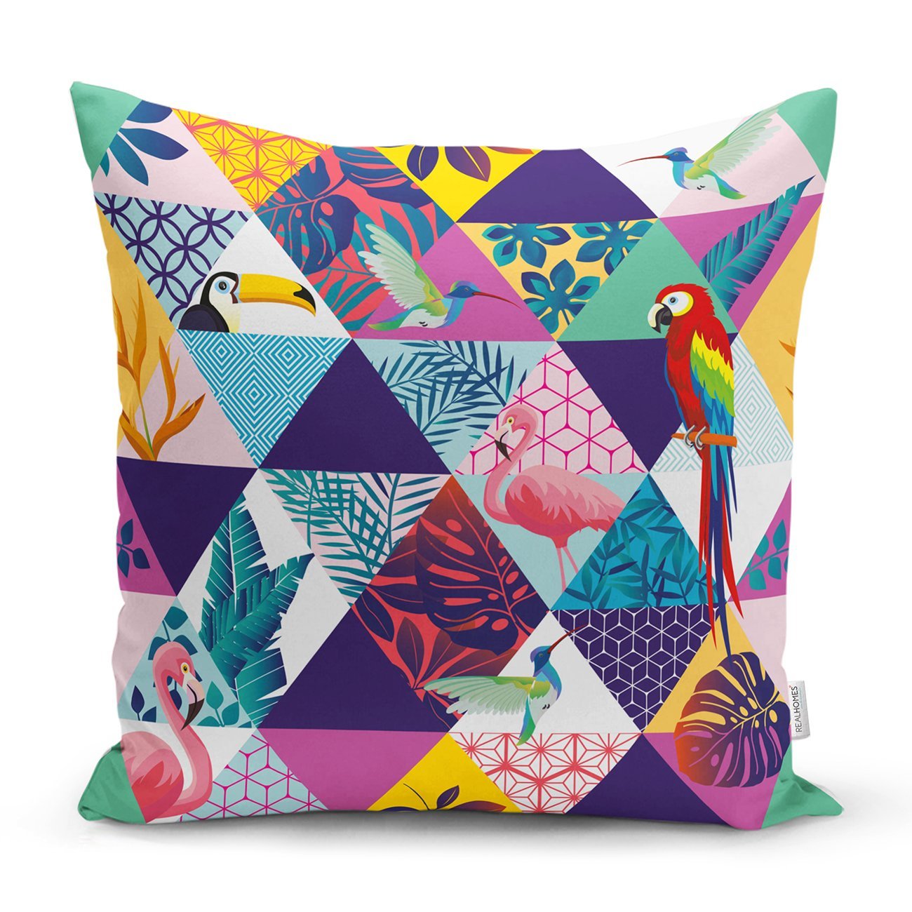 Rh-K5514-Geometrik-Üçgen-İçerisinde-Kuş-Baskılı-Kırlent-Kılıfı