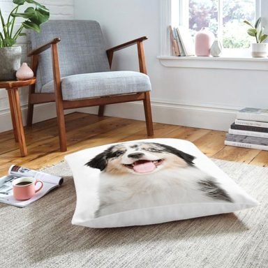 Sevimli Köpek Desenli Dijital Baskılı Modern Hayvan Yer Minderi