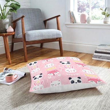 Sevimli Hayvanlar Dijital Baskılı Modern Hayvan Yer Minderi