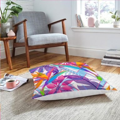 Realhomes Summer Özel Seri Dijital Baskılı Modern Yer Minderi