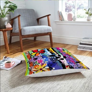 Realhomes Multi Color Özel Tasarım Dijital Baskılı Modern Yer Minderi