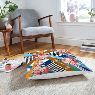 RealHomes Özel Tasarım Dijital Baskılı Modern Yer Minderi
