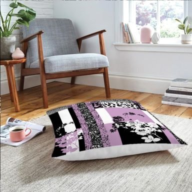 Modern Geometrik Motifli Özel Tasarım Yer Minderi