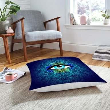 Blue Eye Özel Tasarım Dijital Baskılı Yer Minderi