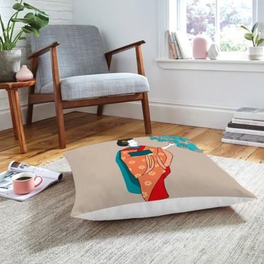 Realhomes Dijital Baskılı Özel Tasarım Dekoratif Modern Yer Minderi